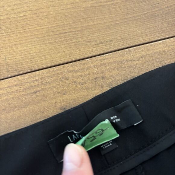 Lafayette 148 Dress Pants Womens 10 Black Irving Straight Leg Corpcore Business - Picture 8 of 11